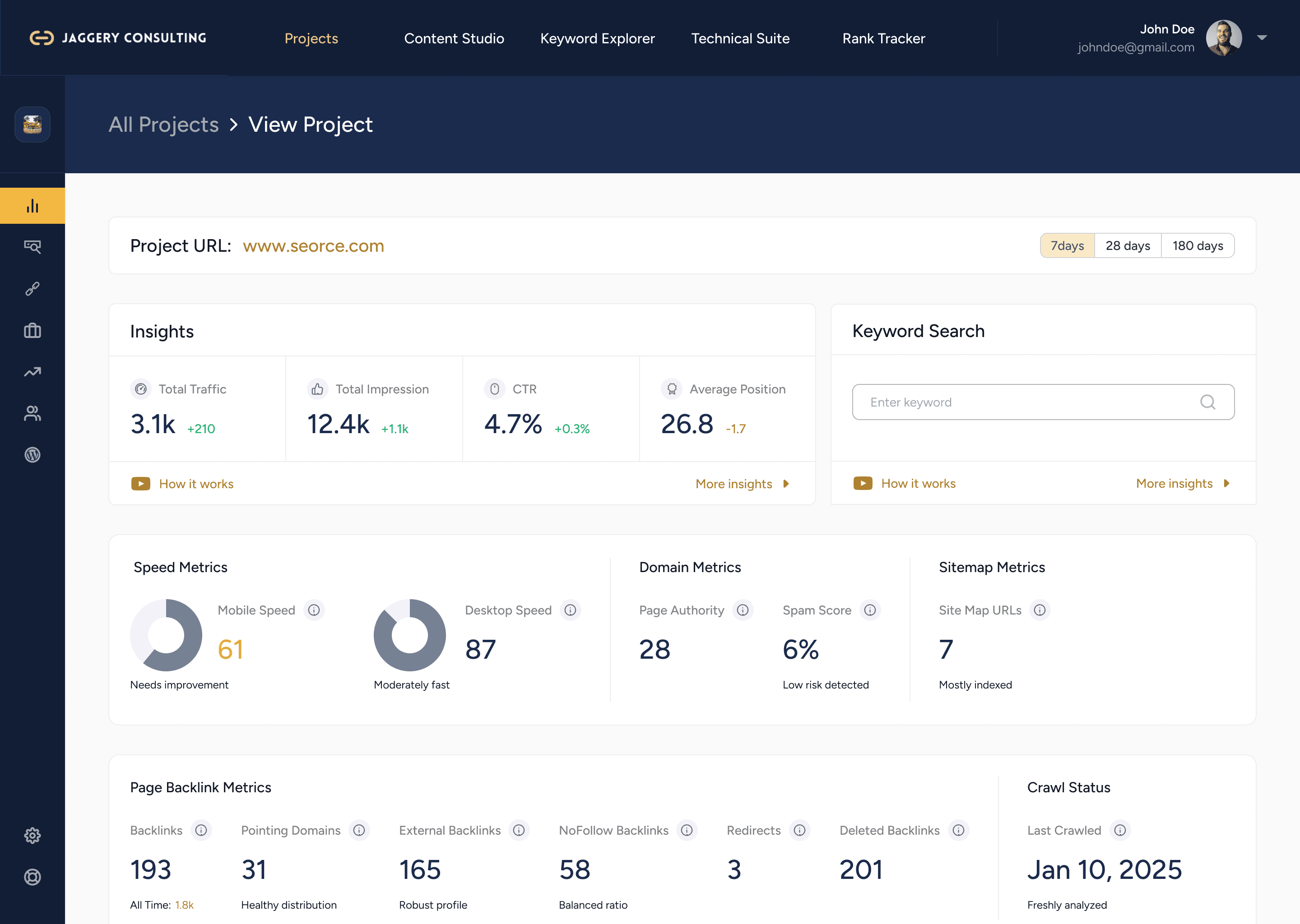 Rank Tracker Dashboard