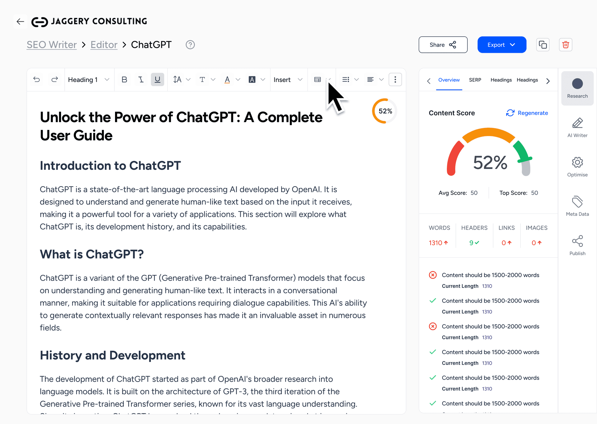 Content Generation & Optimization